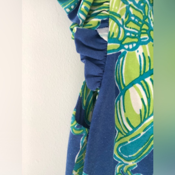 Lilly Pulitzer Clare Ruffle Sleeveless Mini Dress in Fallin in Love Blue Large - Picture 4 of 16